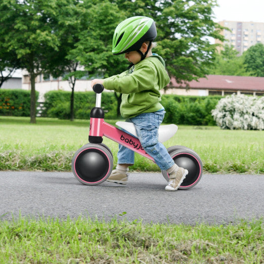 Costway 4 Wheels No-Pedal Baby Balance Bike Pink LuxuryLifeWay Online Store