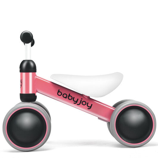 Costway 4 Wheels No-Pedal Baby Balance Bike Pink LuxuryLifeWay Online Store