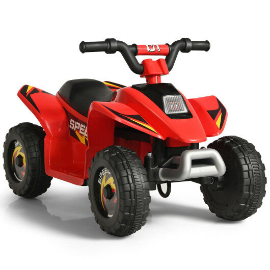 Costway 6V Kids Electric Quad ATV 4 Wheels Ride On Toy for Toddlers Forward&Reverse Red LuxuryLifeWay Online Store
