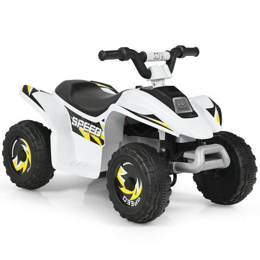 Costway 6V Kids Electric Quad ATV 4 Wheels Ride On Toy Toddlers Forward&Reverse White LuxuryLifeWay Online Store