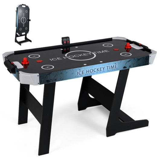 Costway 56 Inch Air Hockey Table with Powerful 12V Motor and LED Digital Scoreboard-Black LuxuryLifeWay Online Store