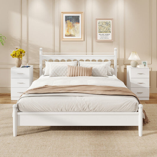 Costway Set of 2 Nightstand with Charging Station End Table with 3 Storage Drawers Bedside Table for Bedroom-White LuxuryLifeWay Online Store