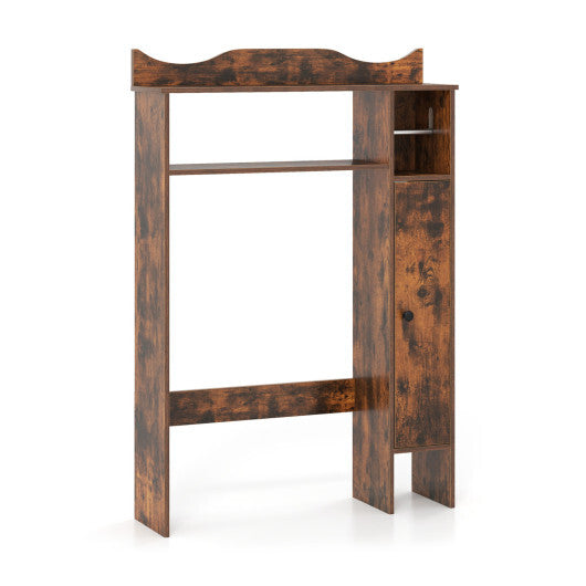 Costway Over the Toilet Storage Cabinet with Toilet Paper Holder-Rustic Brown LuxuryLifeWay Online Store