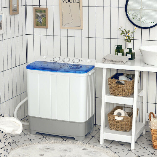 Costway 2-in-1 Portable 22lbs Capacity Washing Machine with Timer Control-Blue LuxuryLifeWay Online Store