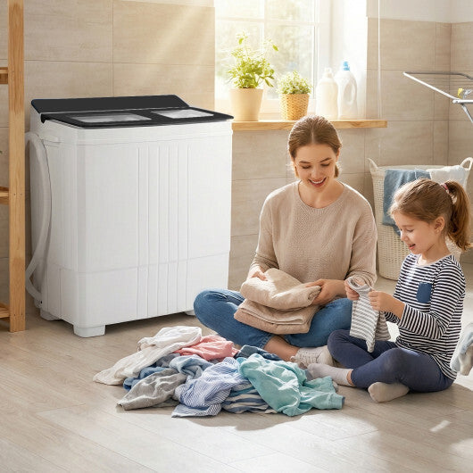 Costway Portable Washing Machine with 12 LBS Washer and 8 LBS Spinner Combo for Apartments-Gray LuxuryLifeWay Online Store