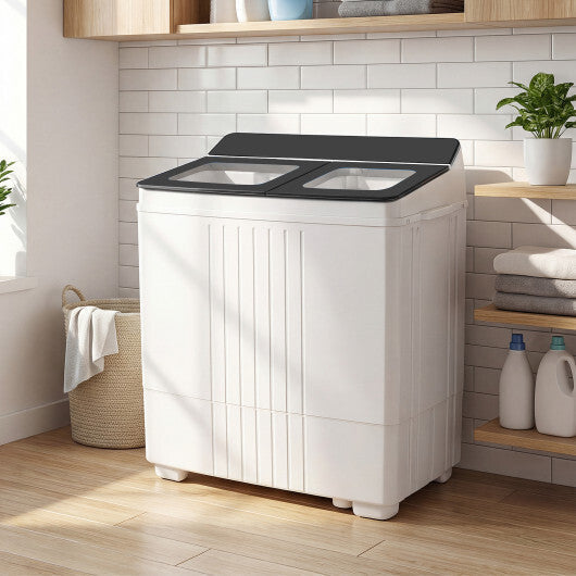 Costway Portable Washing Machine with 12 LBS Washer and 8 LBS Spinner Combo for Apartments-Gray LuxuryLifeWay Online Store