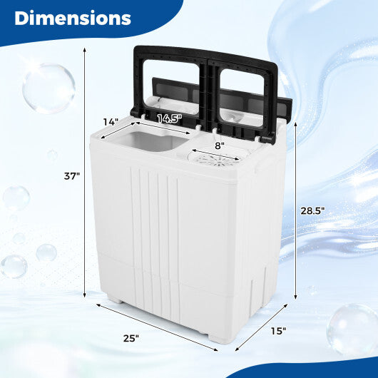 Costway Portable Washing Machine with 12 LBS Washer and 8 LBS Spinner Combo for Apartments-Gray LuxuryLifeWay Online Store