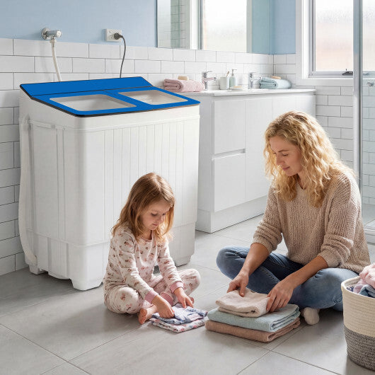 Costway Portable Washing Machine with 18 LBS Washer and 8 LBS Spinner Combo-Blue LuxuryLifeWay Online Store