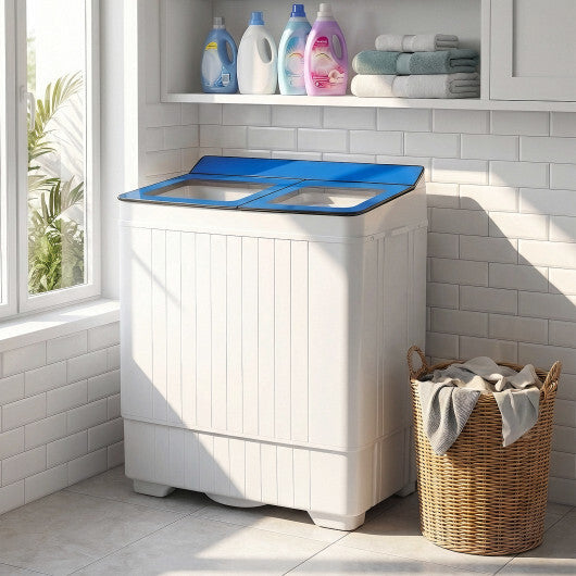 Costway Portable Washing Machine with 18 LBS Washer and 8 LBS Spinner Combo-Blue LuxuryLifeWay Online Store