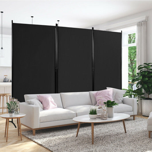 Costway 3-Panel Room Divider Folding Privacy Partition Screen for Office Room-Black LuxuryLifeWay Online Store