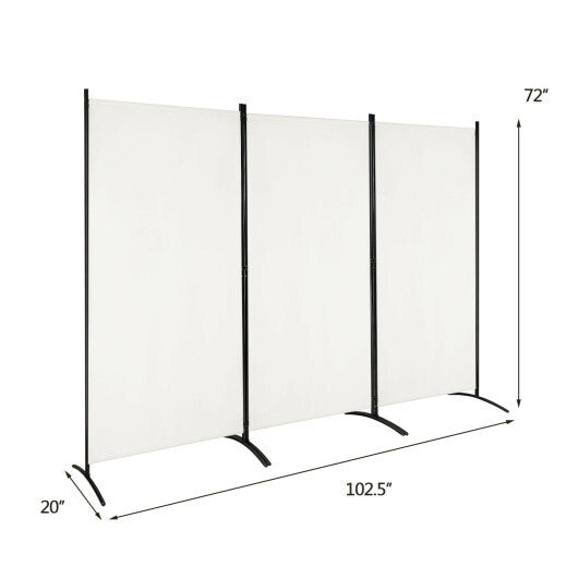 Costway3-Panel Room Divider Folding Privacy Partition Screen for Office Room-White LuxuryLifeWay Online Store