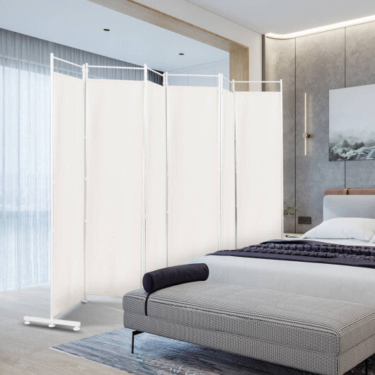 Costway 6-Panel Room Divider Folding Privacy Screen-White LuxuryLifeWay Online Store