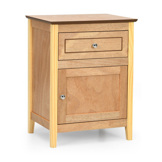 Costway 2-Tier Accent Table with Spacious Tabletop-Natural LuxuryLifeWay Online Store