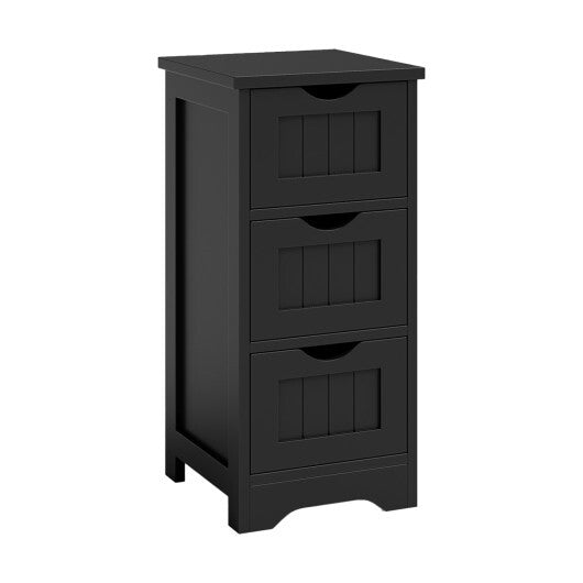 Costway Bathroom Floor Freestanding Storage Organizer with 3 Drawers-Black LuxuryLifeWay Online Store