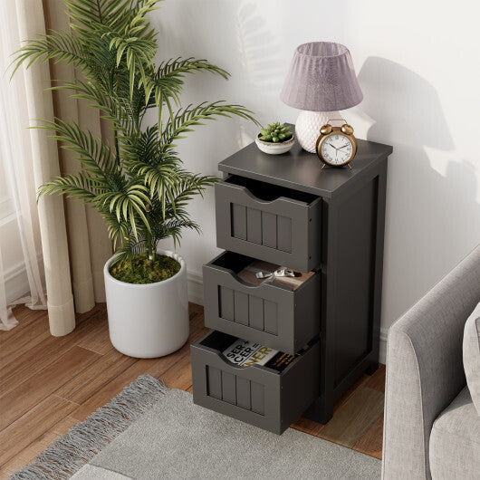 Costway Bathroom Floor Freestanding Storage Organizer with 3 Drawers-Black LuxuryLifeWay Online Store
