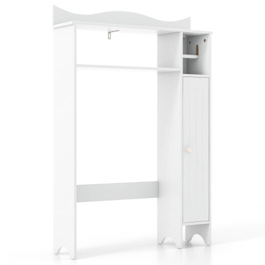 Costway Wood Over the Toilet Bathroom Space Saver with Paper Holder and Shelf-White LuxuryLifeWay Online Store