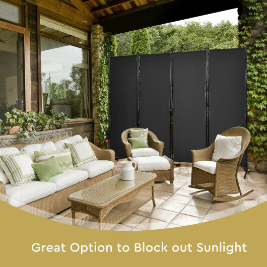 Costway 4-Panel  Room Divider with Steel Frame-Black LuxuryLifeWay Online Store