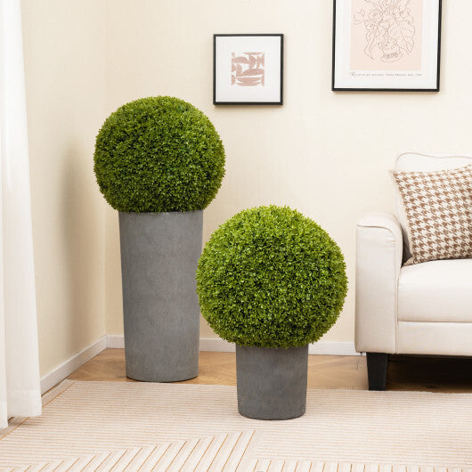 Costway 2 Pieces 20 Inches Artificial Sun-Protective Topiary Spheres for Patio Garden Front Door Balcony Backyard-M LuxuryLifeWay Online Store