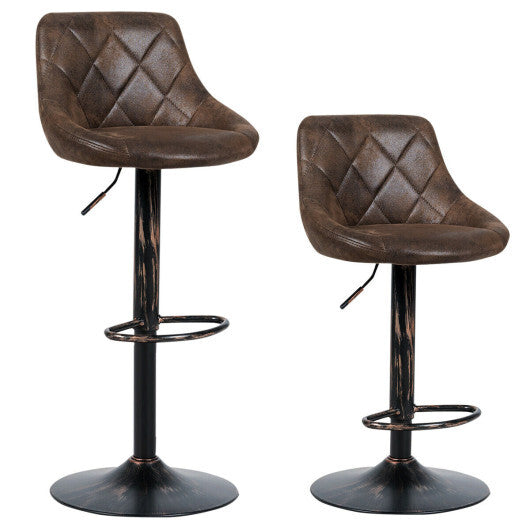Costway Set of 2 Adjustable Bar Stools with Backrest and Footrest LuxuryLifeWay Online Store