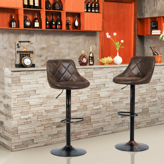 Costway Set of 2 Adjustable Bar Stools with Backrest and Footrest LuxuryLifeWay Online Store