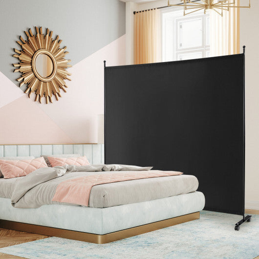 Costway 6 Feet Single Panel Rolling Room Divider with Smooth Wheels LuxuryLifeWay Online Store