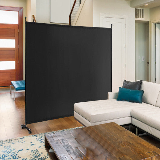 Costway 6 Feet Single Panel Rolling Room Divider with Smooth Wheels LuxuryLifeWay Online Store
