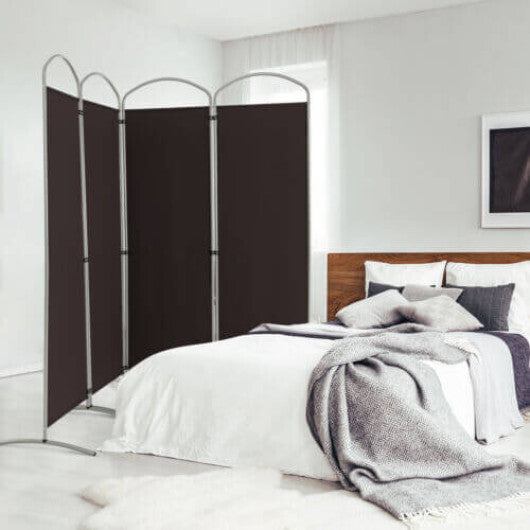 Costway 6.2Ft Folding 4-Panel Room Divider for Home Office Living Room -Brown LuxuryLifeWay Online Store