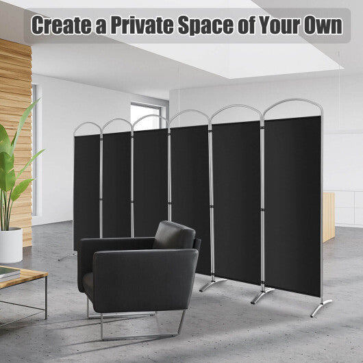 Costway 6 Feet 6-Panels Freestanding Folding Privacy Screen-Black LuxuryLifeWay Online Store