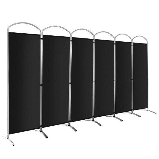 Costway 6 Feet 6-Panels Freestanding Folding Privacy Screen-Black LuxuryLifeWay Online Store