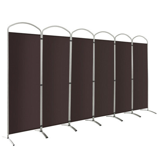Costway 6 Feet 6-Panels Freestanding Folding Privacy Screen-Brown LuxuryLifeWay Online Store