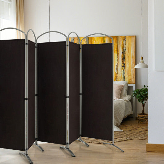 Costway 6 Feet 6-Panels Freestanding Folding Privacy Screen-Brown LuxuryLifeWay Online Store