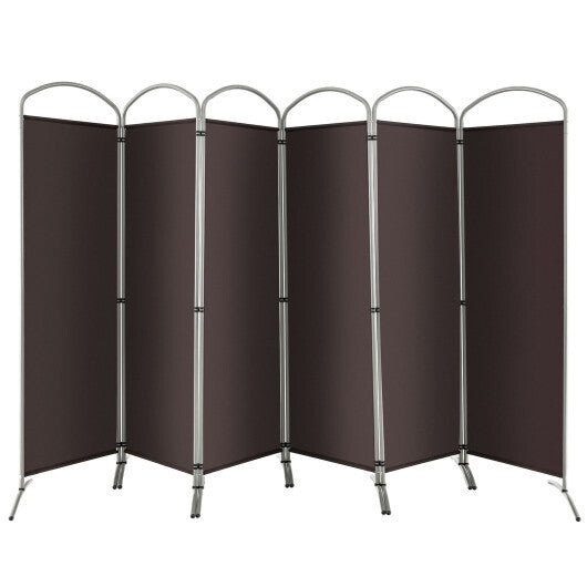 Costway 6 Feet 6-Panels Freestanding Folding Privacy Screen-Brown LuxuryLifeWay Online Store