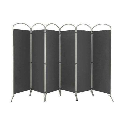 Costway 6 Feet 6-Panels Freestanding Folding Privacy Screen-Gray LuxuryLifeWay Online Store