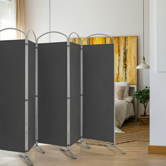Costway 6 Feet 6-Panels Freestanding Folding Privacy Screen-Gray LuxuryLifeWay Online Store