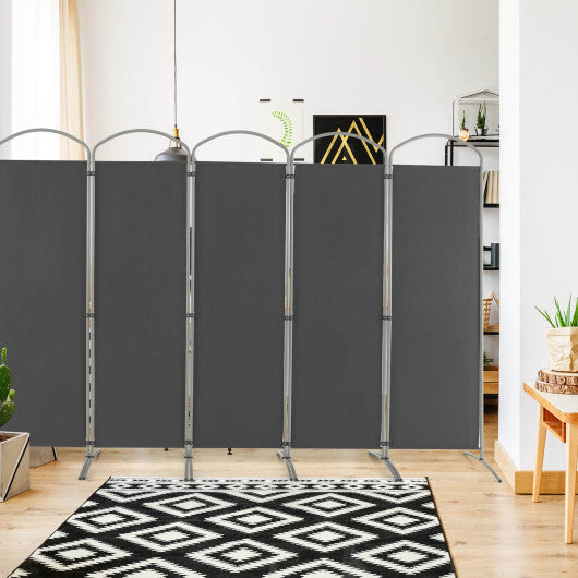 Costway 6 Feet 6-Panels Freestanding Folding Privacy Screen-Gray LuxuryLifeWay Online Store