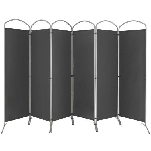 Costway 6 Feet 6-Panels Freestanding Folding Privacy Screen-Gray LuxuryLifeWay Online Store