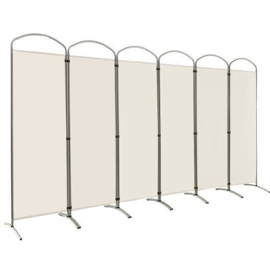 Costway 6 Feet 6-Panels Freestanding Folding Privacy Screen-White LuxuryLifeWay Online Store