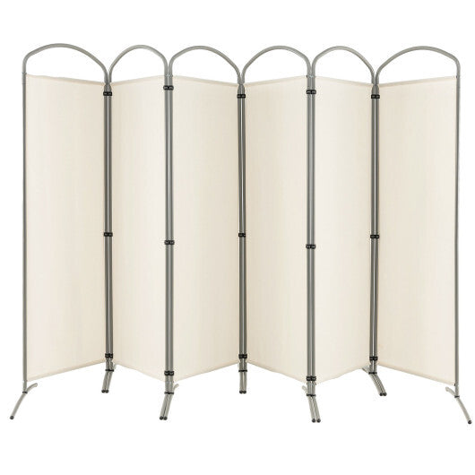 Costway 6 Feet 6-Panels Freestanding Folding Privacy Screen-White LuxuryLifeWay Online Store