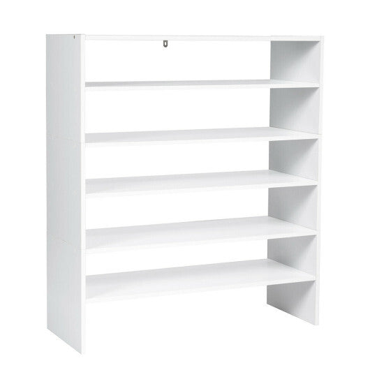 Costway 3 Pieces 31-Inch Stackable Multi-Shape Shoe Rack-White LuxuryLifeWay Online Store