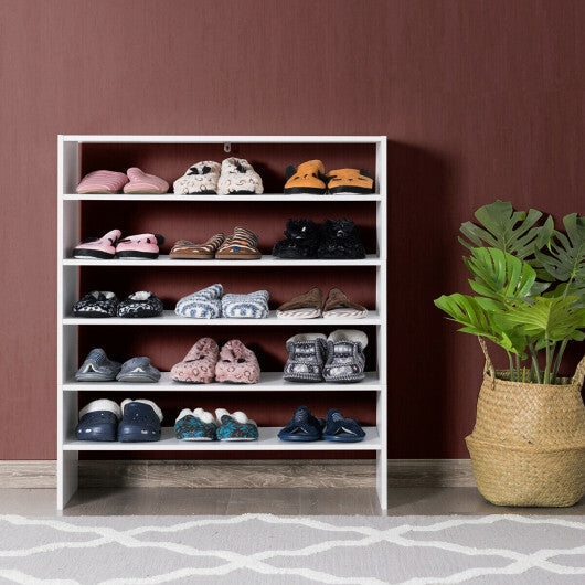 Costway 3 Pieces 31-Inch Stackable Multi-Shape Shoe Rack-White LuxuryLifeWay Online Store