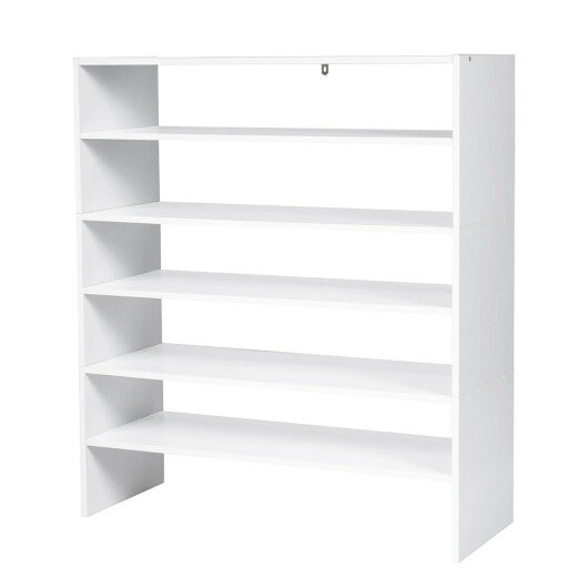 Costway 3 Pieces 31-Inch Stackable Multi-Shape Shoe Rack-White LuxuryLifeWay Online Store