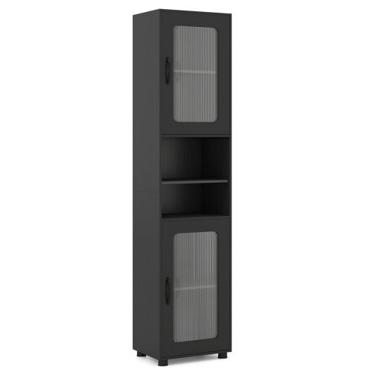 Costway Tall Bathroom Storage Cabinet 67 Inches Freestanding Storage Organizer-Black LuxuryLifeWay Online Store