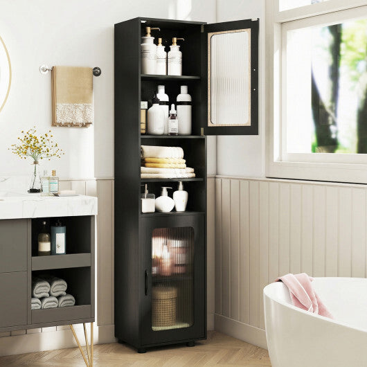 Costway Tall Bathroom Storage Cabinet 67 Inches Freestanding Storage Organizer-Black LuxuryLifeWay Online Store