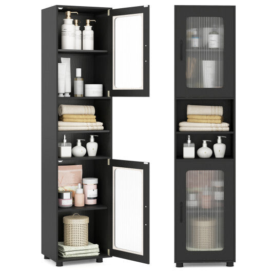 Costway Tall Bathroom Storage Cabinet 67 Inches Freestanding Storage Organizer-Black LuxuryLifeWay Online Store