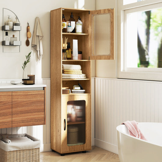 Costway Tall Bathroom Storage Cabinet 67 Inches Freestanding Storage Organizer-Natural LuxuryLifeWay Online Store