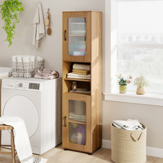 Costway Tall Bathroom Storage Cabinet 67 Inches Freestanding Storage Organizer-Natural LuxuryLifeWay Online Store