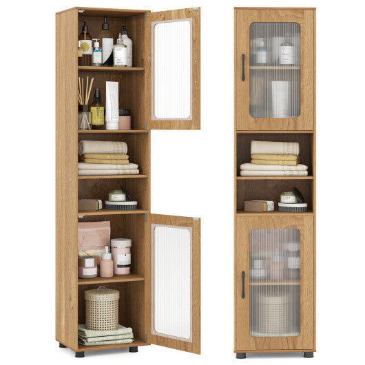 Costway Tall Bathroom Storage Cabinet 67 Inches Freestanding Storage Organizer-Natural LuxuryLifeWay Online Store