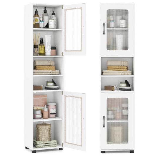 Costway Tall Bathroom Storage Cabinet 67 Inches Freestanding Storage Organizer-White LuxuryLifeWay Online Store