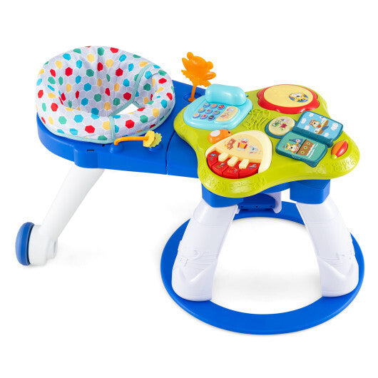 Costway 3 in 1 Baby Stationary Activity Center with Educational and Music Function Tabletop-Blue LuxuryLifeWay Online Store