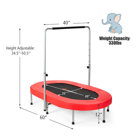 Costway 2-Person Foldable Mini Kids Fitness Rebounder Trampoline-Red LuxuryLifeWay Online Store